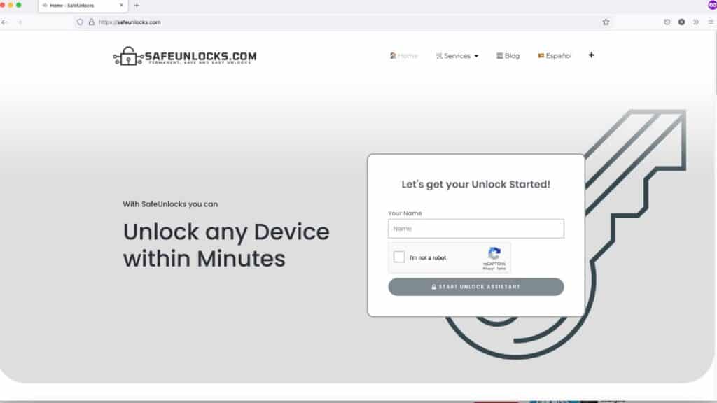 Guía de como desbloquear operador 100% online con nosotros 8 SafeUnlocks 1