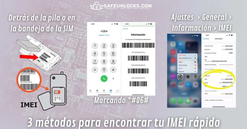 Guía de cómo desbloquear IMEI reportado con SafeUnlocks 2 ¿Qué es el IMEI de mi teléfono móvil y cómo encontrarlo?
