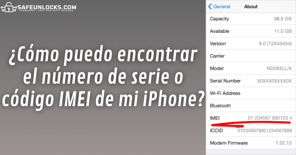¿Cómo puedo encontrar el número de serie o código IMEI de Apple iPhones?