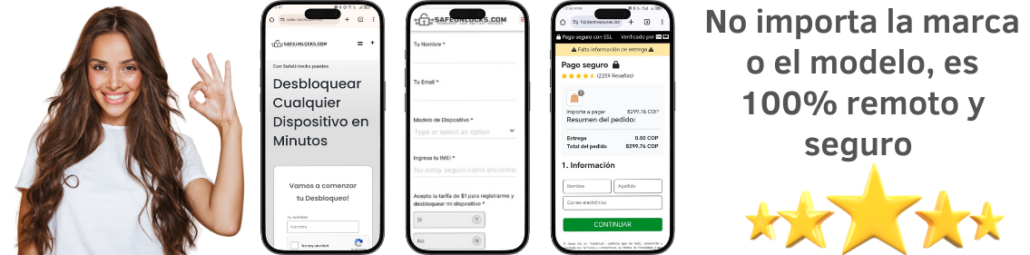 Desbloquear IMEI Claro Colombia: Equipos con o sin registrar 7 Cómo desbloquear tu celular con SafeUnlocks - Pasos