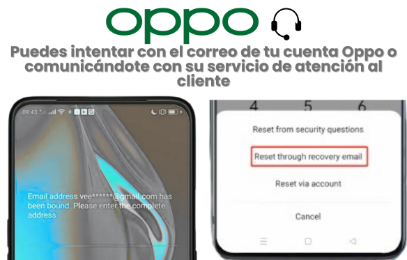 ¿Qué opciones oficiales ofrece Oppo para recuperar el acceso?