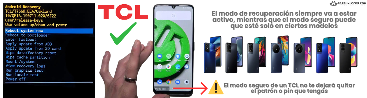 ¿Un celular TLC tiene la opción de recovery o modo seguro para ingresar?