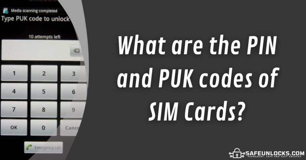 Changing PIN codes and PUK code 