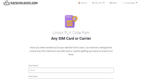 Get a PUK code with SafeUnlocks