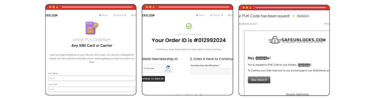 PUK Unlock 9 unlock process with safeunlocks