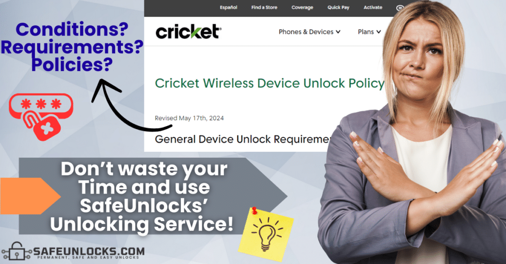 SIM Unlock Cricket to any Carrier No Device Unlock Policy