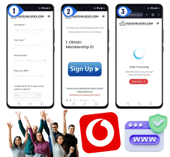 Need an Unlock IMEI Vodafone Service Use SafeUnlocks!