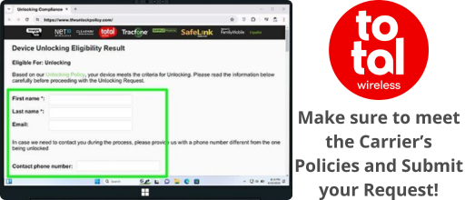 What Do I Need for Total Wireless to Unlock My Phone - Requirements checklist